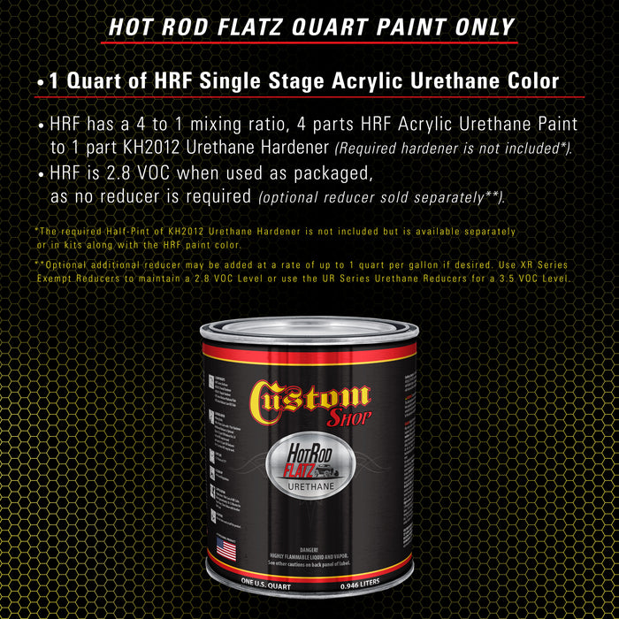 Rally Yellow - Hot Rod Flatz Flat Matte Satin Urethane Auto Paint - Paint Quart Only - Professional Low Sheen Automotive, Car Truck Coating, 4:1 Mix Ratio