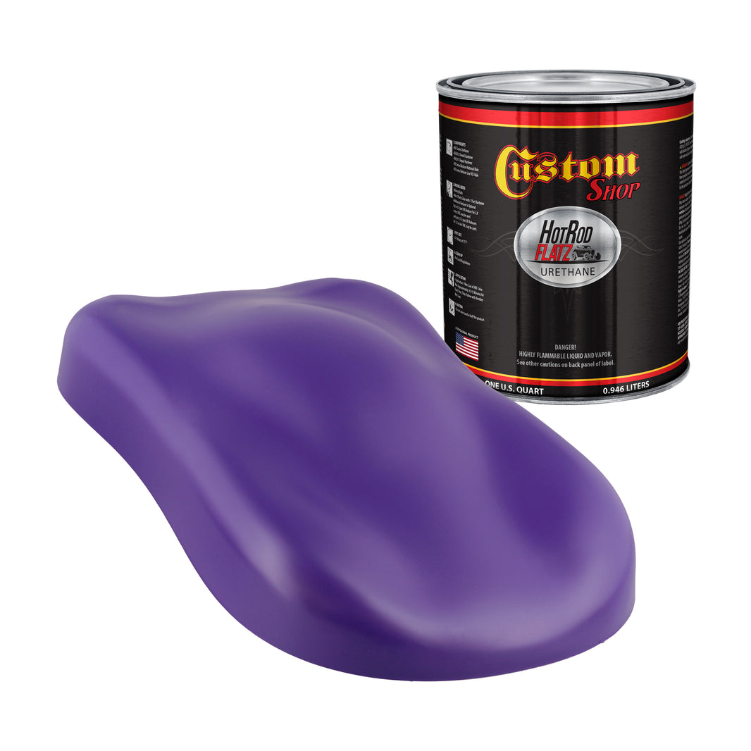 Bright Purple - Hot Rod Flatz Flat Matte Satin Urethane Auto Paint - Paint Quart Only Coating, 4:1 Mix