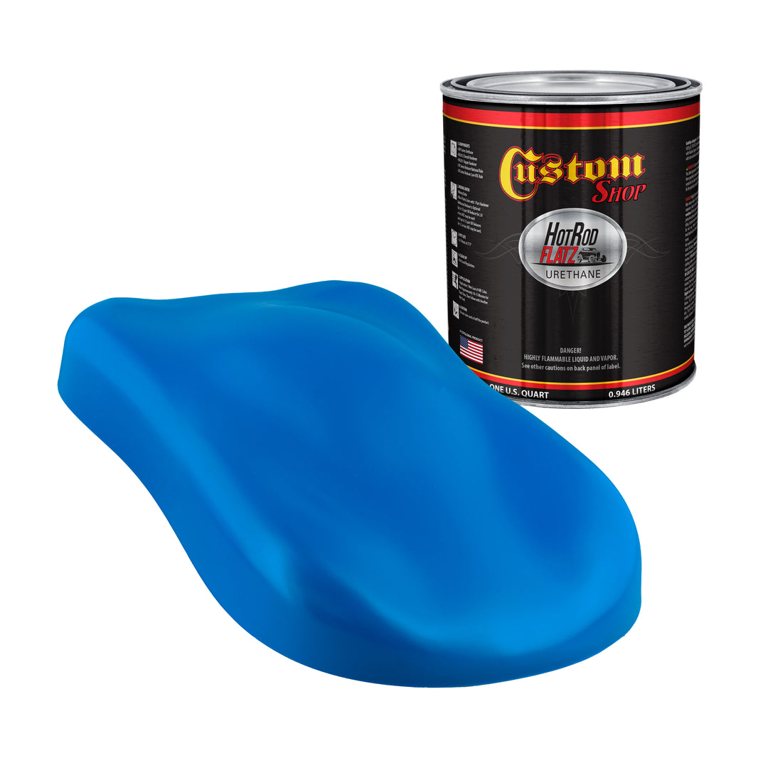 Speed Blue - Hot Rod Flatz Flat Matte Satin Urethane Auto Paint - Paint Quart Only Coating, 4:1 Mix