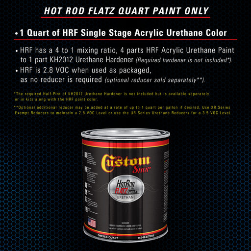 Speed Blue - Hot Rod Flatz Flat Matte Satin Urethane Auto Paint - Paint Quart Only - Professional Low Sheen Automotive, Car Truck Coating, 4:1 Mix Ratio