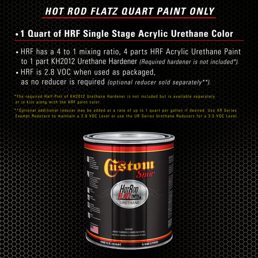 Antique Bronze Metallic - Hot Rod Flatz Flat Matte Satin Urethane Auto Paint - Paint Quart Only - Professional Low Sheen Automotive, Car Truck Coating, 4:1 Mix Ratio