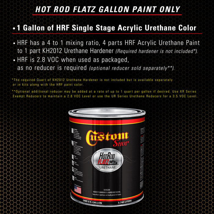 Honey Gold Metallic - Hot Rod Flatz Flat Matte Satin Urethane Auto Paint - Paint Gallon Only - Professional Low Sheen Automotive, Car Truck Coating, 4:1 Mix Ratio