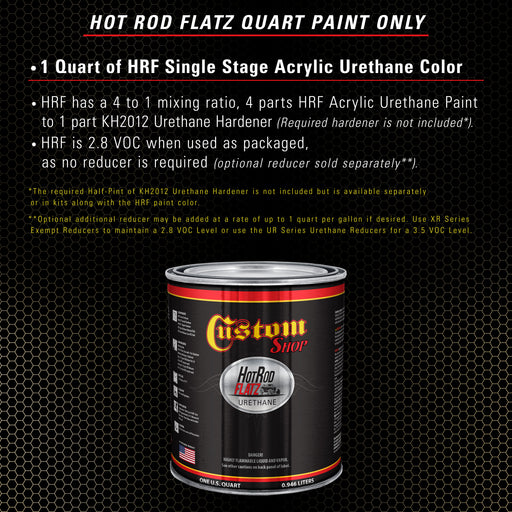 Honey Gold Metallic - Hot Rod Flatz Flat Matte Satin Urethane Auto Paint - Paint Quart Only - Professional Low Sheen Automotive, Car Truck Coating, 4:1 Mix Ratio