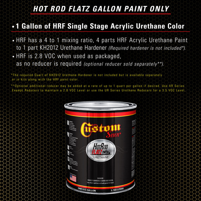 Anniversary Gold Metallic - Hot Rod Flatz Flat Matte Satin Urethane Auto Paint - Paint Gallon Only - Professional Low Sheen Automotive, Car Truck Coating, 4:1 Mix Ratio