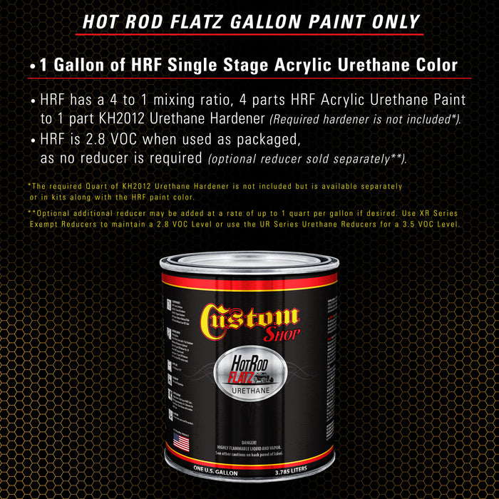 Autumn Gold Metallic - Hot Rod Flatz Flat Matte Satin Urethane Auto Paint - Paint Gallon Only - Professional Low Sheen Automotive, Car Truck Coating, 4:1 Mix Ratio