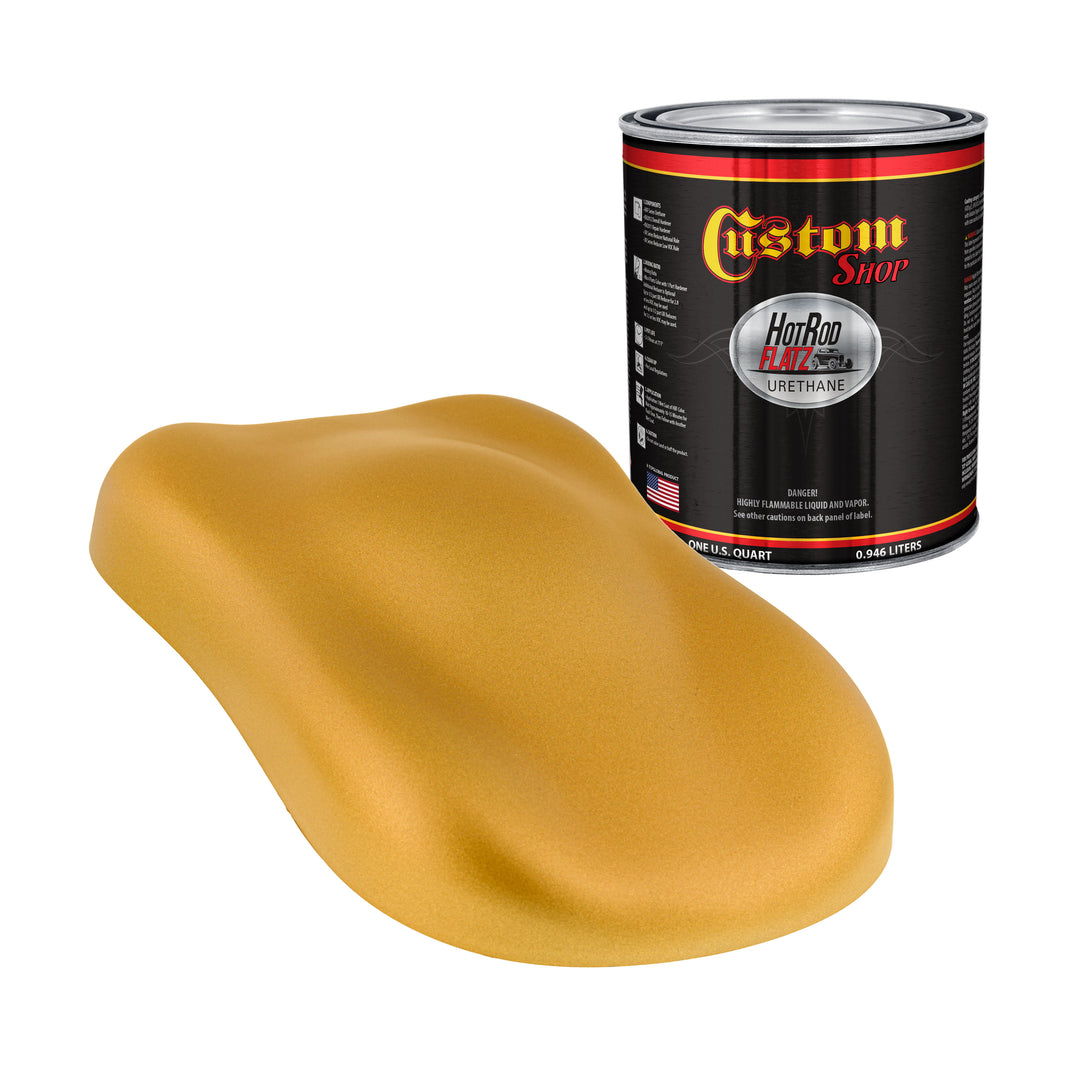 Autumn Gold Metallic - Hot Rod Flatz Flat Matte Satin Urethane Auto Paint - Paint Quart Only Coating