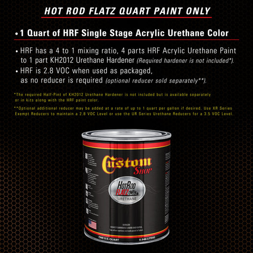 Sunburst Orange Metallic - Hot Rod Flatz Flat Matte Satin Urethane Auto Paint - Paint Quart Only - Professional Low Sheen Automotive, Car Truck Coating, 4:1 Mix Ratio