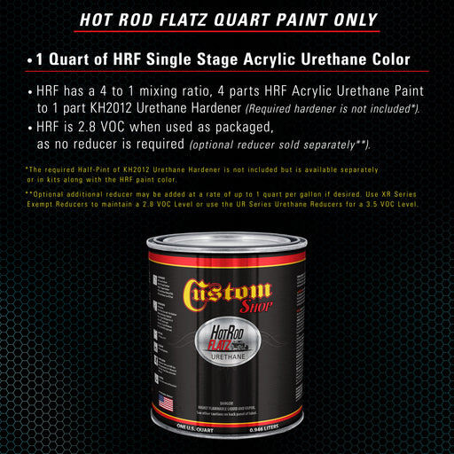 Steel Blue - Hot Rod Flatz Flat Matte Satin Urethane Auto Paint - Paint Quart Only - Professional Low Sheen Automotive, Car Truck Coating, 4:1 Mix Ratio