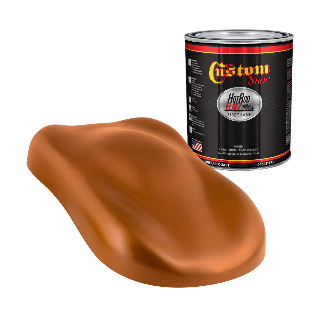 Atomic Orange Pearl - Hot Rod Flatz Flat Matte Satin Urethane Auto Paint - Paint Quart Only Coating