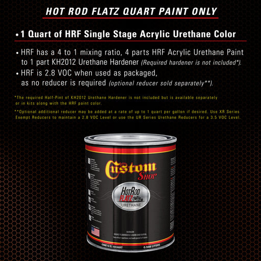 Inferno Orange Pearl Metallic - Hot Rod Flatz Flat Matte Satin Urethane Auto Paint - Paint Quart Only - Professional Low Sheen Automotive, Car Truck Coating, 4:1 Mix Ratio