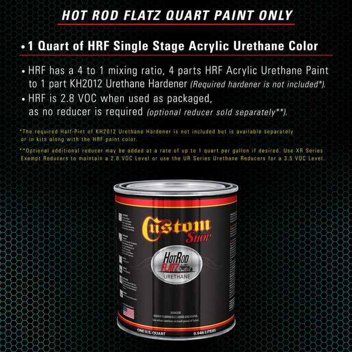 Tropical Turquoise - Hot Rod Flatz Flat Matte Satin Urethane Auto Paint - Paint Quart Only - Professional Low Sheen Automotive, Car Truck Coating, 4:1 Mix Ratio