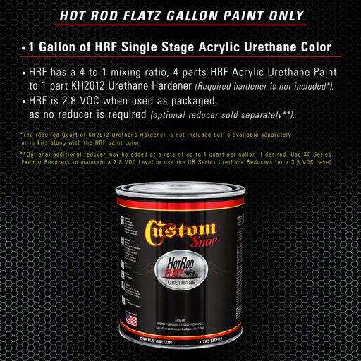 Light Aqua - Hot Rod Flatz Flat Matte Satin Urethane Auto Paint - Paint Gallon Only - Professional Low Sheen Automotive, Car Truck Coating, 4:1 Mix Ratio