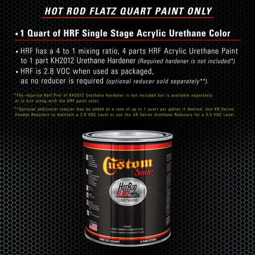 Light Aqua - Hot Rod Flatz Flat Matte Satin Urethane Auto Paint - Paint Quart Only - Professional Low Sheen Automotive, Car Truck Coating, 4:1 Mix Ratio
