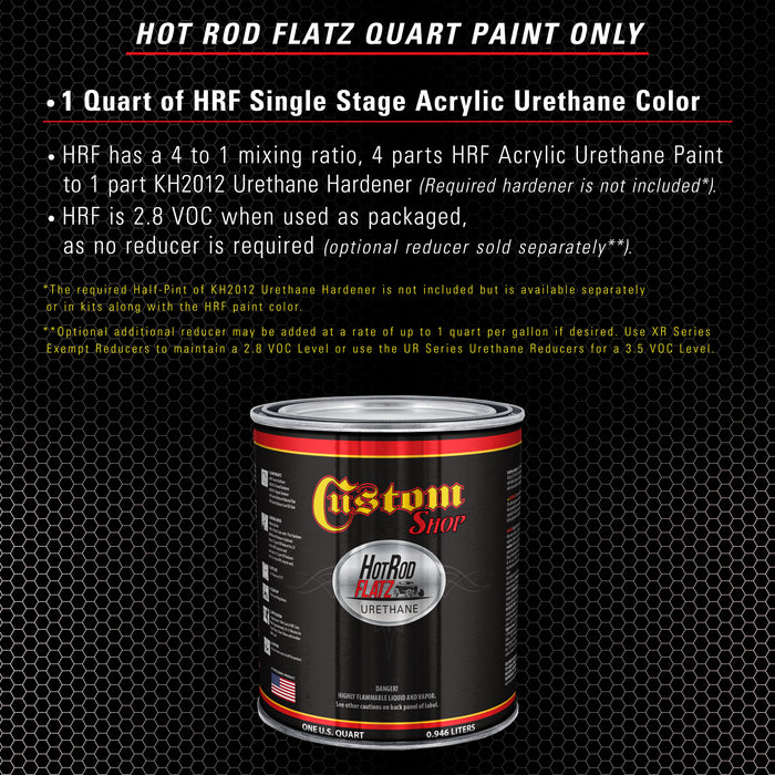 Pink - Hot Rod Flatz Flat Matte Satin Urethane Auto Paint - Paint Quart Only - Professional Low Sheen Automotive, Car Truck Coating, 4:1 Mix Ratio