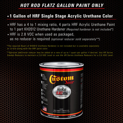Coral - Hot Rod Flatz Flat Matte Satin Urethane Auto Paint - Paint Gallon Only Coating, 4:1 Mix Ratio