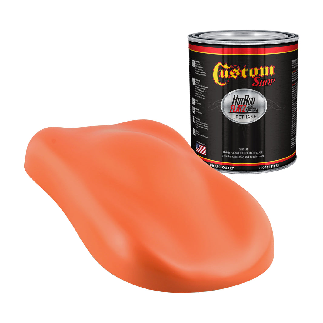 Coral - Hot Rod Flatz Flat Matte Satin Urethane Auto Paint - Paint Quart Only Coating, 4:1 Mix Ratio