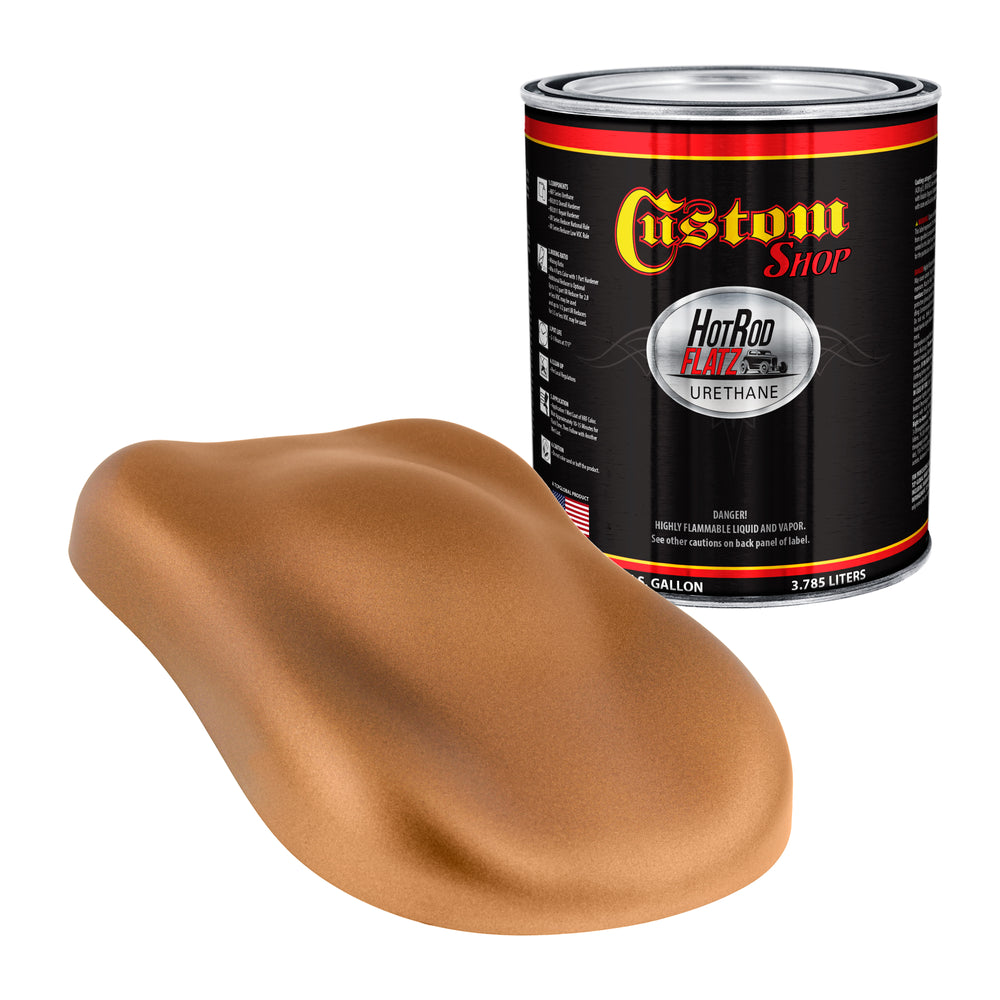 Ginger Metallic - Hot Rod Flatz Flat Matte Satin Urethane Auto Paint - Paint Gallon Only - Professional Low Sheen Automotive, Car Truck Coating, 4:1 Mix Ratio