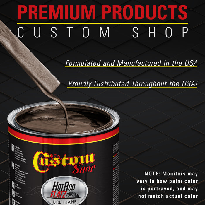 Mahogany Brown Metallic - Hot Rod Flatz Flat Matte Satin Urethane Auto Paint - Paint Quart Only - Professional Low Sheen Automotive, Car Truck Coating, 4:1 Mix Ratio