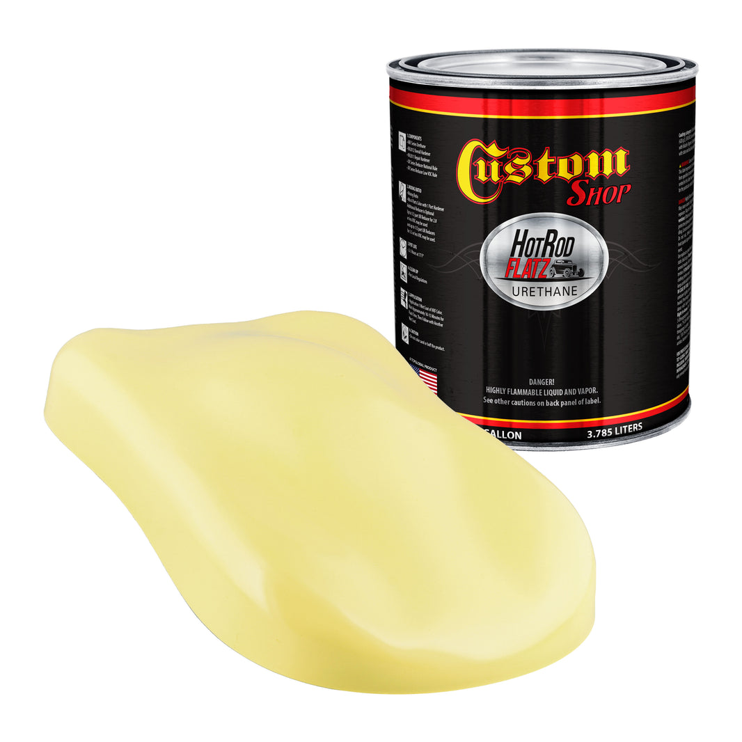 Cream Yellow - Hot Rod Flatz Flat Matte Satin Urethane Auto Paint - Paint Gallon Only Coating, 4:1 Mix