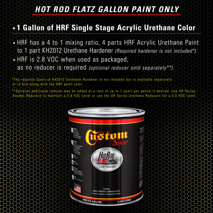 Cream Yellow - Hot Rod Flatz Flat Matte Satin Urethane Auto Paint - Paint Gallon Only - Professional Low Sheen Automotive, Car Truck Coating, 4:1 Mix Ratio