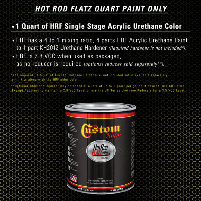 Cream Yellow - Hot Rod Flatz Flat Matte Satin Urethane Auto Paint - Paint Quart Only - Professional Low Sheen Automotive, Car Truck Coating, 4:1 Mix Ratio