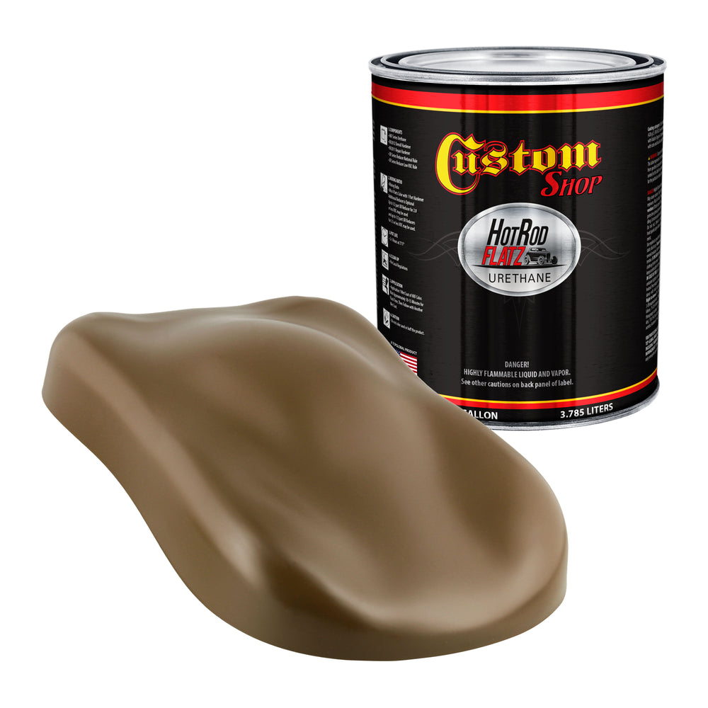 Camo Brown - Hot Rod Flatz Flat Matte Satin Urethane Auto Paint - Paint Gallon Only - Professional Low Sheen Automotive, Car Truck Coating, 4:1 Mix Ratio