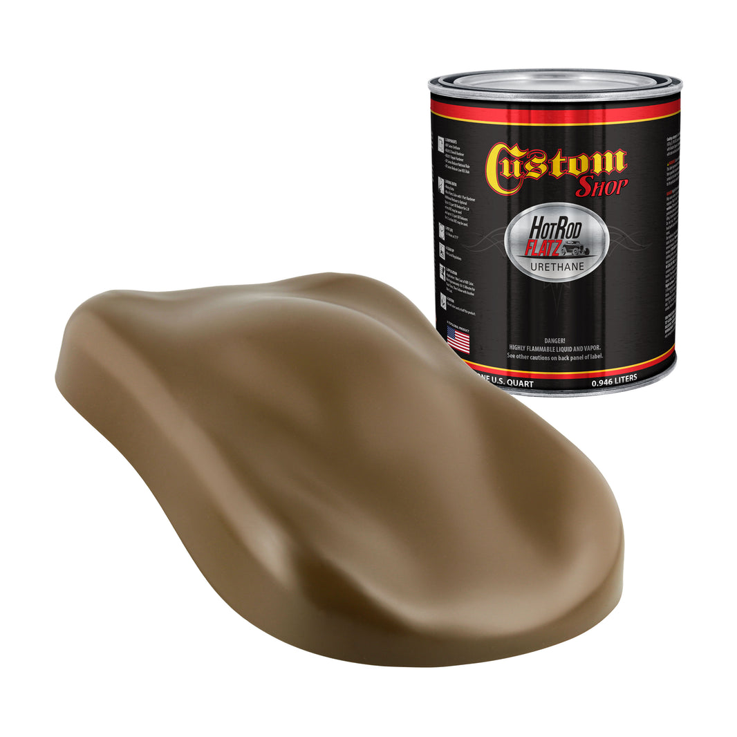 Camo Brown - Hot Rod Flatz Flat Matte Satin Urethane Auto Paint - Paint Quart Only Coating, 4:1 Mix
