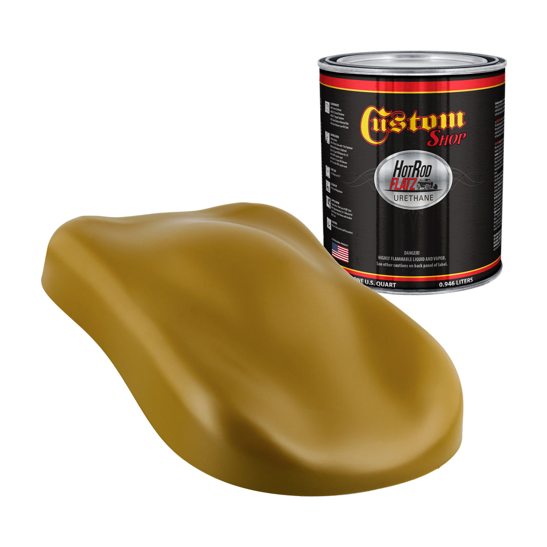 Olive Brown - Hot Rod Flatz Flat Matte Satin Urethane Auto Paint - Paint Quart Only Coating, 4:1 Mix