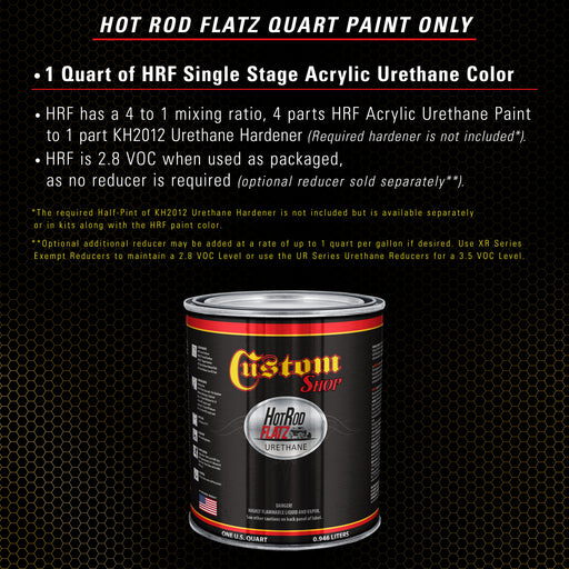 Olive Brown - Hot Rod Flatz Flat Matte Satin Urethane Auto Paint - Paint Quart Only - Professional Low Sheen Automotive, Car Truck Coating, 4:1 Mix Ratio