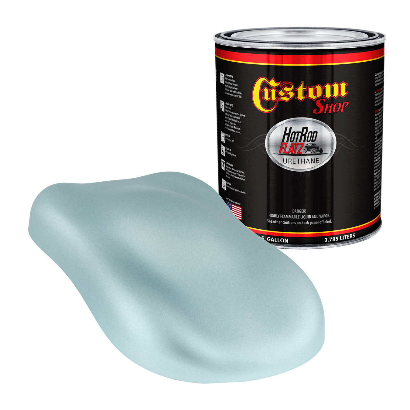 Hot Rod Flatz Paint - Silver Blue Metallic