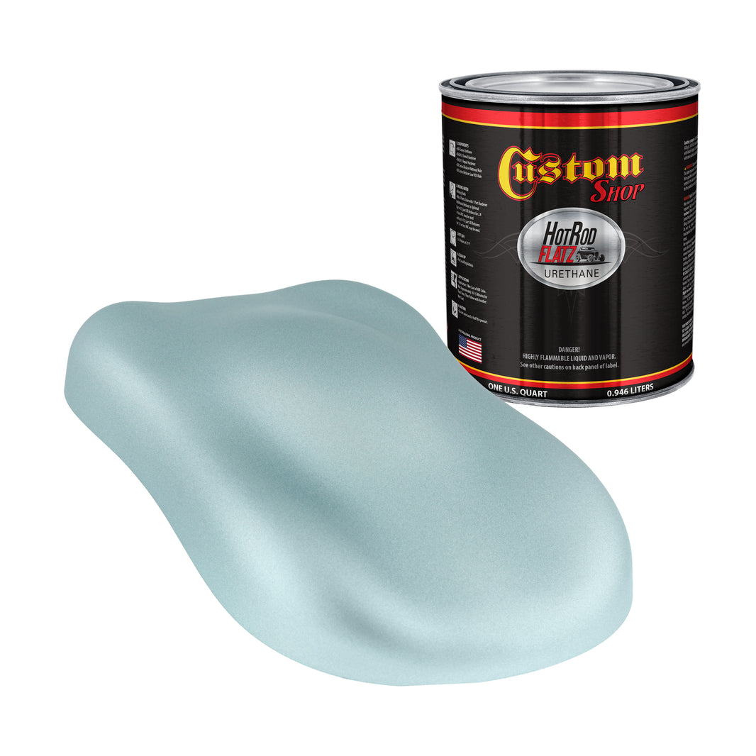 Silver Blue Metallic - Hot Rod Flatz Flat Matte Satin Urethane Auto Paint - Paint Quart Only Coating
