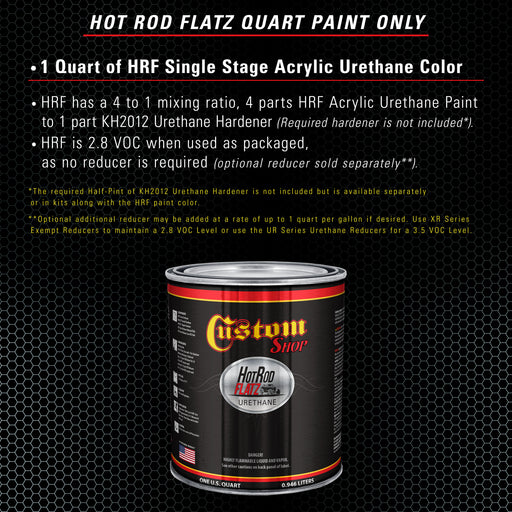 Silver Blue Metallic - Hot Rod Flatz Flat Matte Satin Urethane Auto Paint - Paint Quart Only - Professional Low Sheen Automotive, Car Truck Coating, 4:1 Mix Ratio