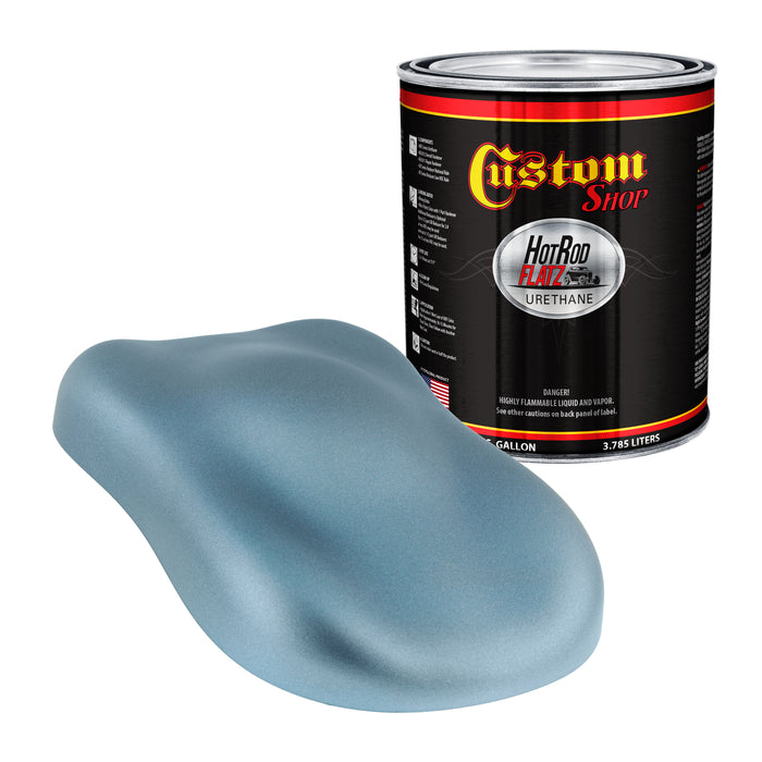 Glacier Blue Metallic - Hot Rod Flatz Flat Matte Satin Urethane Auto Paint - Paint Gallon Only - Professional Low Sheen Automotive, Car Truck Coating, 4:1 Mix Ratio