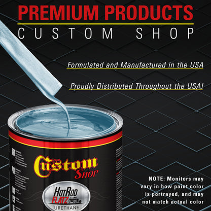 Glacier Blue Metallic - Hot Rod Flatz Flat Matte Satin Urethane Auto Paint - Paint Quart Only Coating