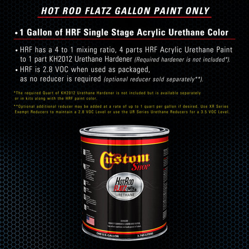 Sonic Blue Metallic - Hot Rod Flatz Flat Matte Satin Urethane Auto Paint - Paint Gallon Only - Professional Low Sheen Automotive, Car Truck Coating, 4:1 Mix Ratio