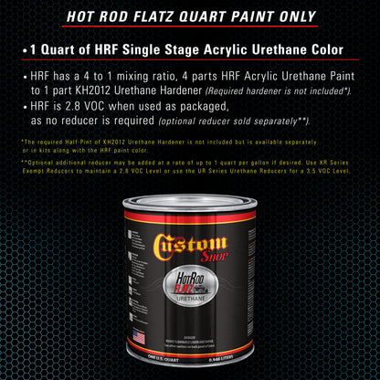 Azure Blue Metallic - Hot Rod Flatz Flat Matte Satin Urethane Auto Paint - Paint Quart Only Coating