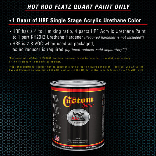 Azure Blue Metallic - Hot Rod Flatz Flat Matte Satin Urethane Auto Paint - Paint Quart Only - Professional Low Sheen Automotive, Car Truck Coating, 4:1 Mix Ratio