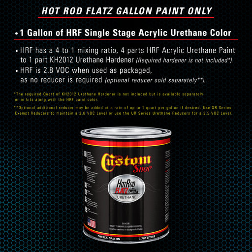 Electric Blue Metallic - Hot Rod Flatz Flat Matte Satin Urethane Auto Paint - Paint Gallon Only - Professional Low Sheen Automotive, Car Truck Coating, 4:1 Mix Ratio