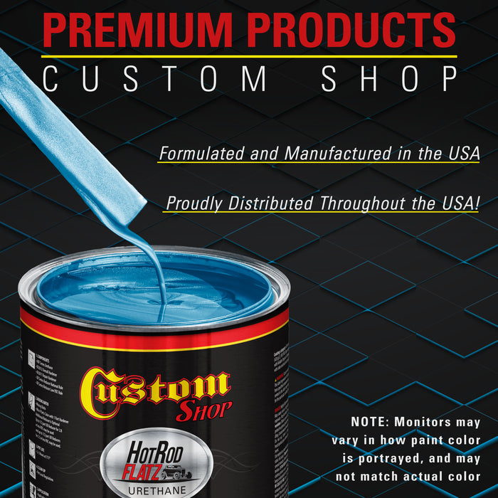 Electric Blue Metallic - Hot Rod Flatz Flat Matte Satin Urethane Auto Paint - Paint Gallon Only - Professional Low Sheen Automotive, Car Truck Coating, 4:1 Mix Ratio