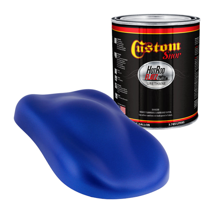 Electron Blue Metallic - Hot Rod Flatz Flat Matte Satin Urethane Auto Paint - Paint Gallon Only - Professional Low Sheen Automotive, Car Truck Coating, 4:1 Mix Ratio