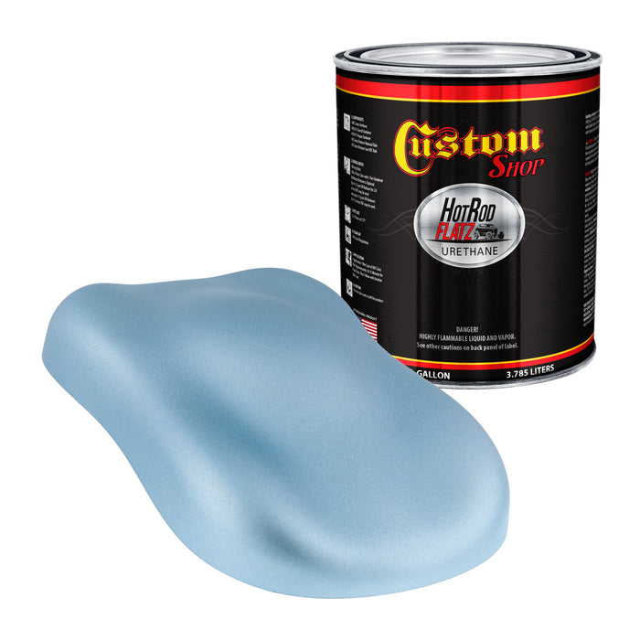 Ice Blue Metallic - Hot Rod Flatz Flat Matte Satin Urethane Auto Paint - Paint Gallon Only - Professional Low Sheen Automotive, Car Truck Coating, 4:1 Mix Ratio