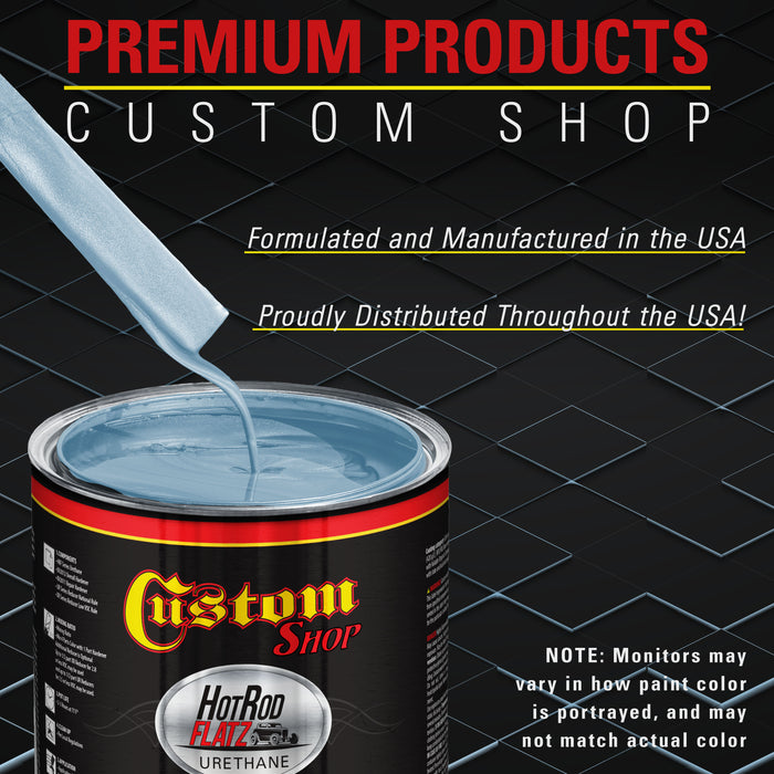 Ice Blue Metallic - Hot Rod Flatz Flat Matte Satin Urethane Auto Paint - Paint Gallon Only - Professional Low Sheen Automotive, Car Truck Coating, 4:1 Mix Ratio