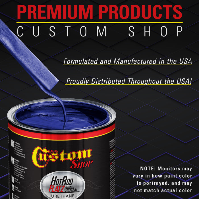 Indigo Blue Metallic - Hot Rod Flatz Flat Matte Satin Urethane Auto Paint - Paint Gallon Only - Professional Low Sheen Automotive, Car Truck Coating, 4:1 Mix Ratio