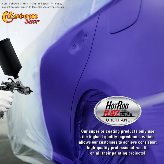 Indigo Blue Metallic - Hot Rod Flatz Flat Matte Satin Urethane Auto Paint - Paint Gallon Only - Professional Low Sheen Automotive, Car Truck Coating, 4:1 Mix Ratio