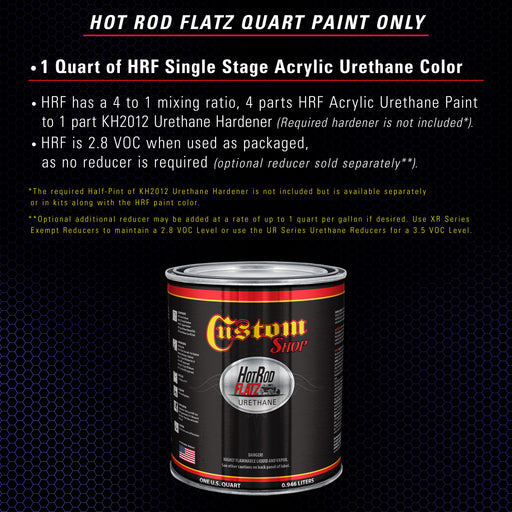 Indigo Blue Metallic - Hot Rod Flatz Flat Matte Satin Urethane Auto Paint - Paint Quart Only - Professional Low Sheen Automotive, Car Truck Coating, 4:1 Mix Ratio