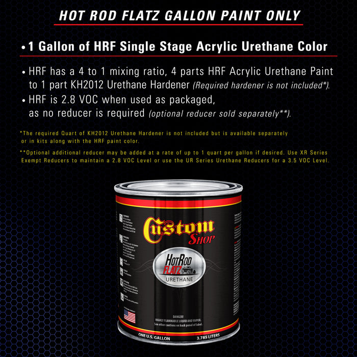 Daytona Blue Metallic - Hot Rod Flatz Flat Matte Satin Urethane Auto Paint - Paint Gallon Only - Professional Low Sheen Automotive, Car Truck Coating, 4:1 Mix Ratio