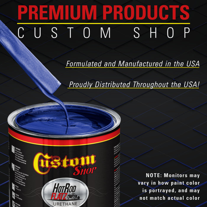 Daytona Blue Metallic - Hot Rod Flatz Flat Matte Satin Urethane Auto Paint - Paint Gallon Only - Professional Low Sheen Automotive, Car Truck Coating, 4:1 Mix Ratio