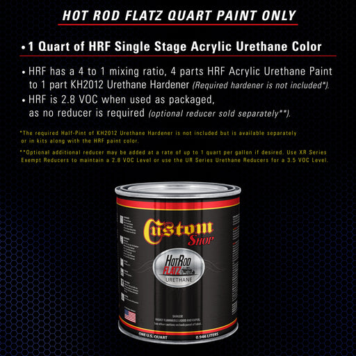 Daytona Blue Metallic - Hot Rod Flatz Flat Matte Satin Urethane Auto Paint - Paint Quart Only - Professional Low Sheen Automotive, Car Truck Coating, 4:1 Mix Ratio