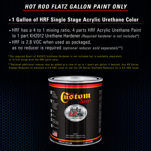 Burn Out Blue Metallic - Hot Rod Flatz Flat Matte Satin Urethane Auto Paint - Paint Gallon Only - Professional Low Sheen Automotive, Car Truck Coating, 4:1 Mix Ratio