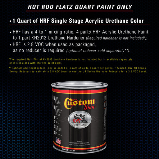 Burn Out Blue Metallic - Hot Rod Flatz Flat Matte Satin Urethane Auto Paint - Paint Quart Only - Professional Low Sheen Automotive, Car Truck Coating, 4:1 Mix Ratio